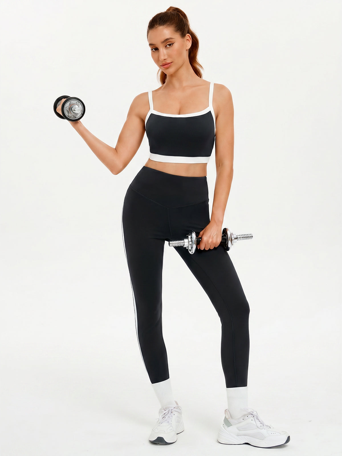 Aoysky Womens Black 2 Piece Workout Set