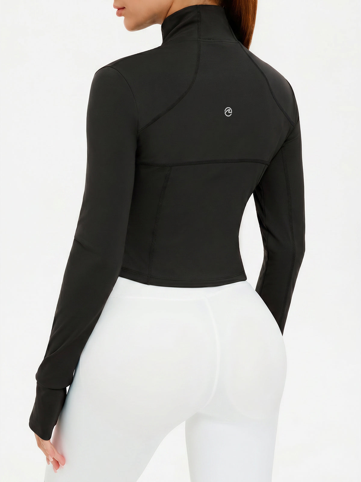 Aoysky Womens Black Cropped Workout Jacket