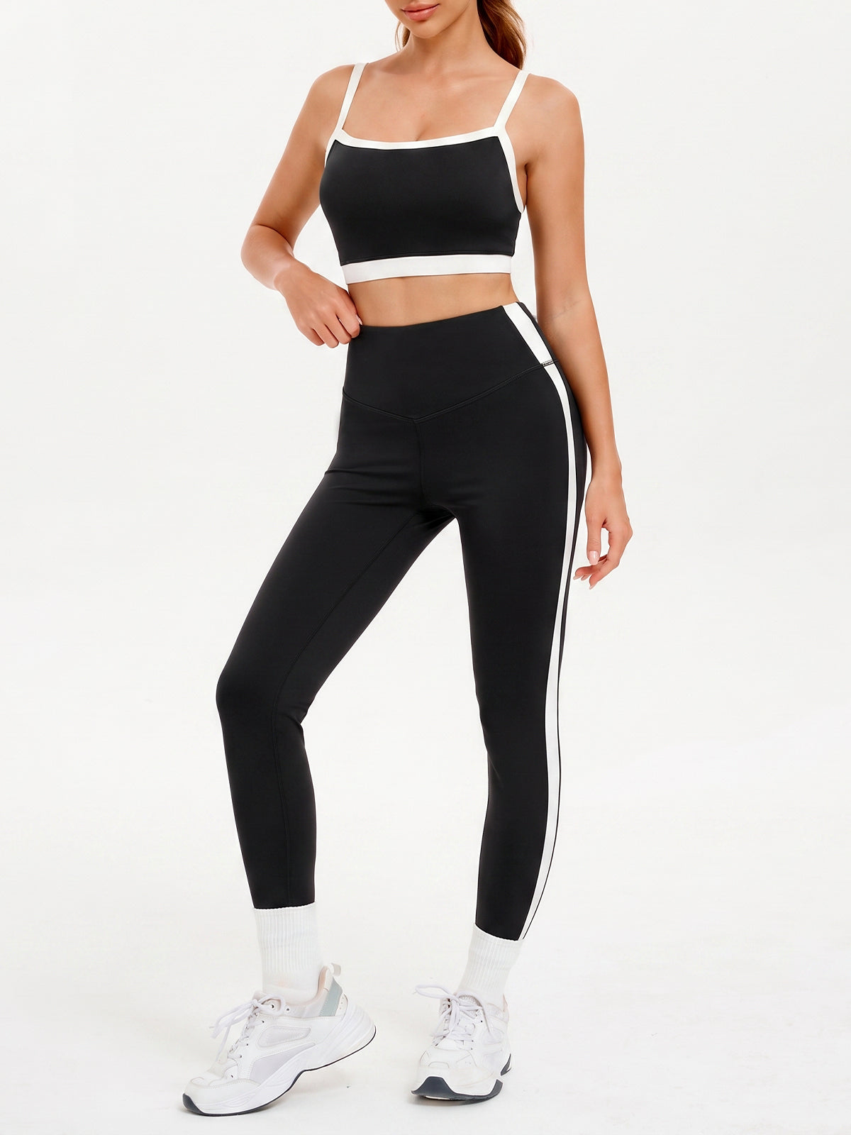 Aoysky Womens Black 2 Piece Workout Set