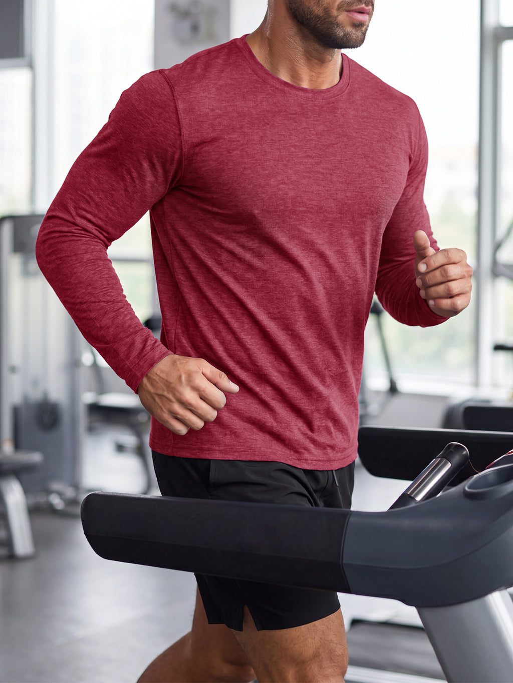 Aoysky Mens Burgundy Workout Shirt