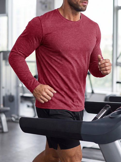 Aoysky Mens Burgundy Workout Shirt