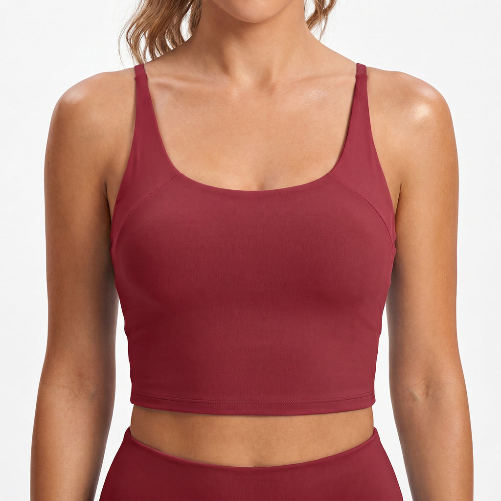 Aoysky Womens Burgundy Twist Back Sports Bra
