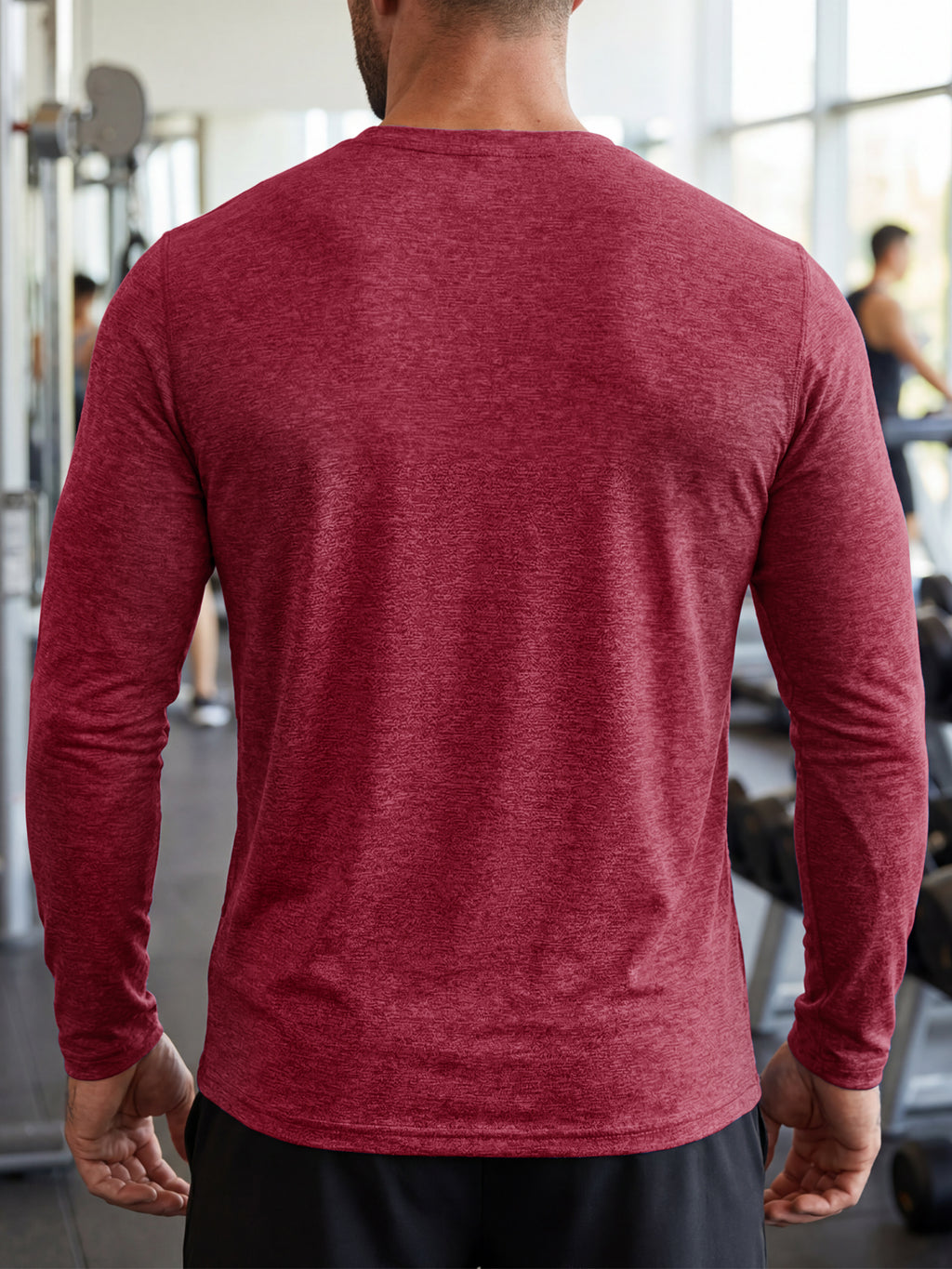 Aoysky Mens Burgundy Workout Shirt