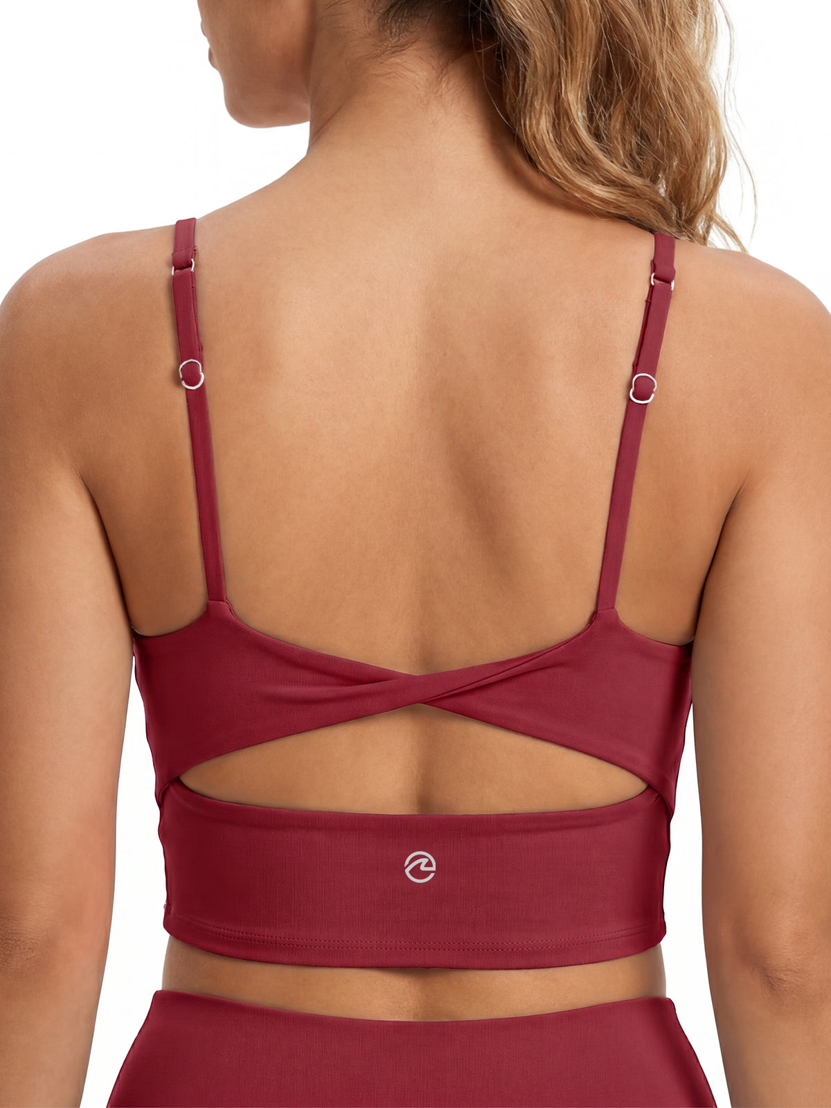 Aoysky Womens Burgundy Twist Back Sports Bra