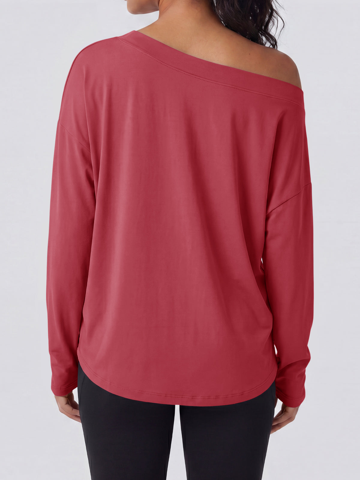 Aoysky Womens Burgundy Off Shoulder Top
