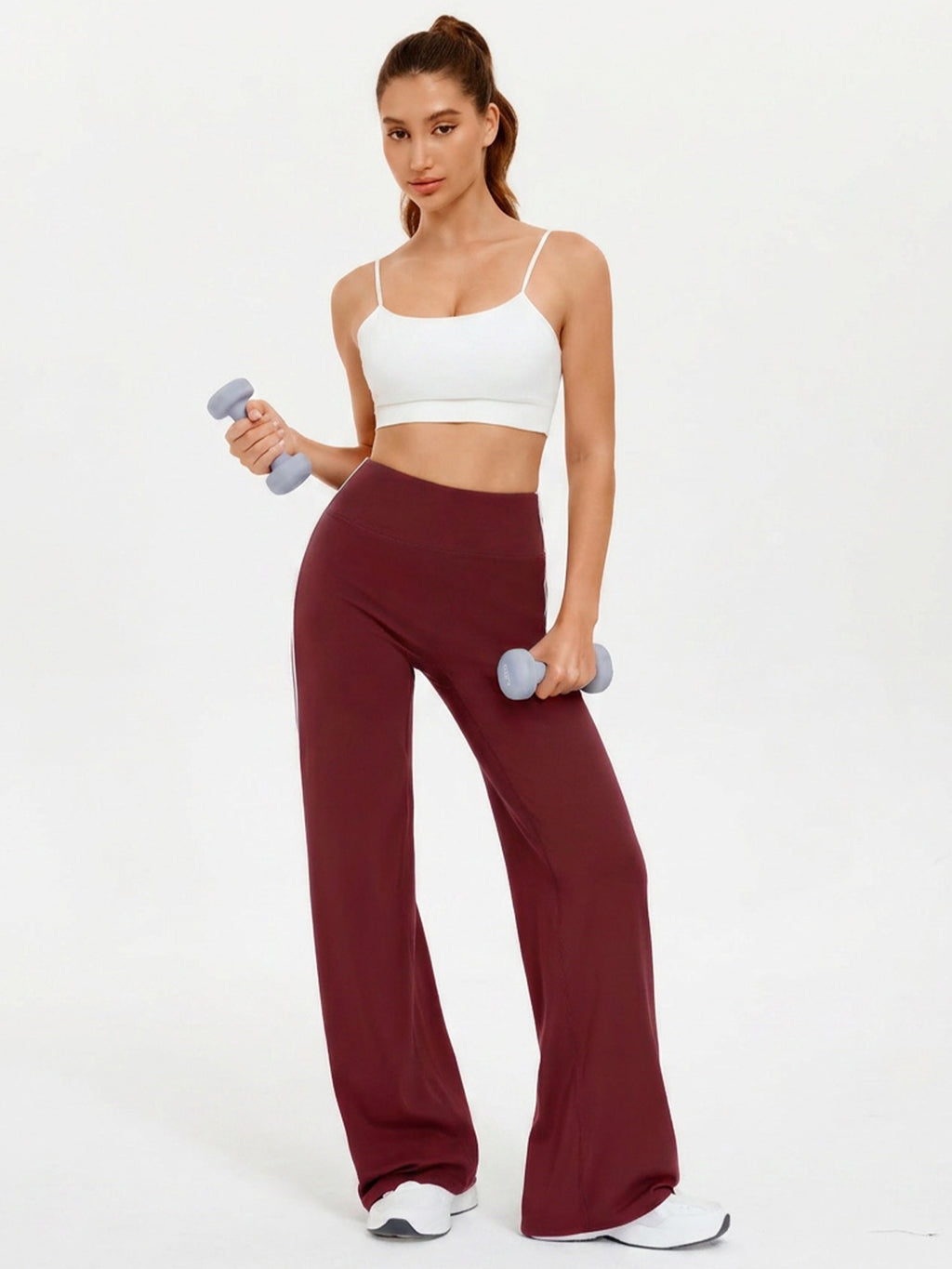 Aoysky Womens Burgundy Wide Leg Yoga Pants