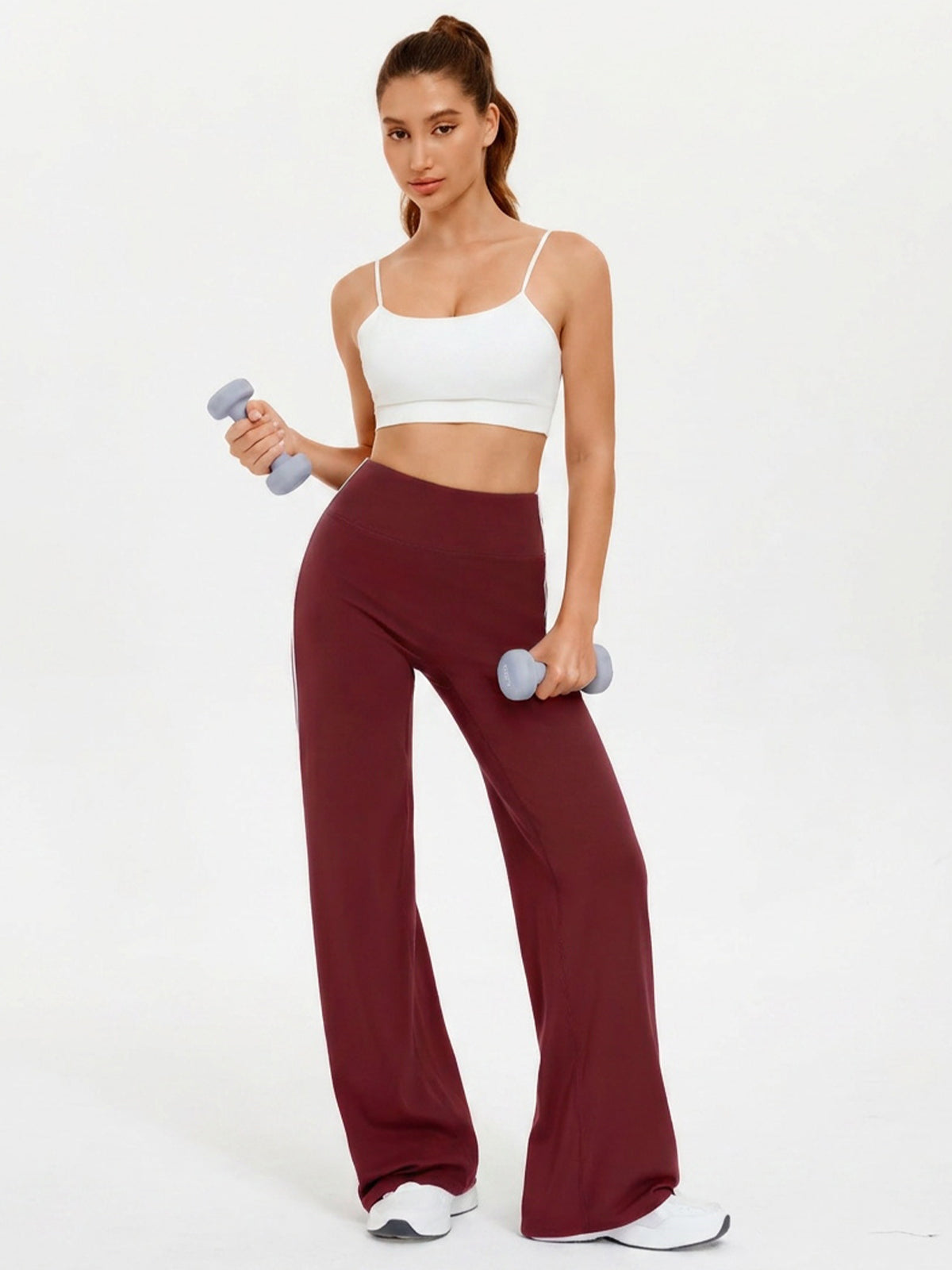 Aoysky Womens Burgundy Wide Leg Yoga Pants