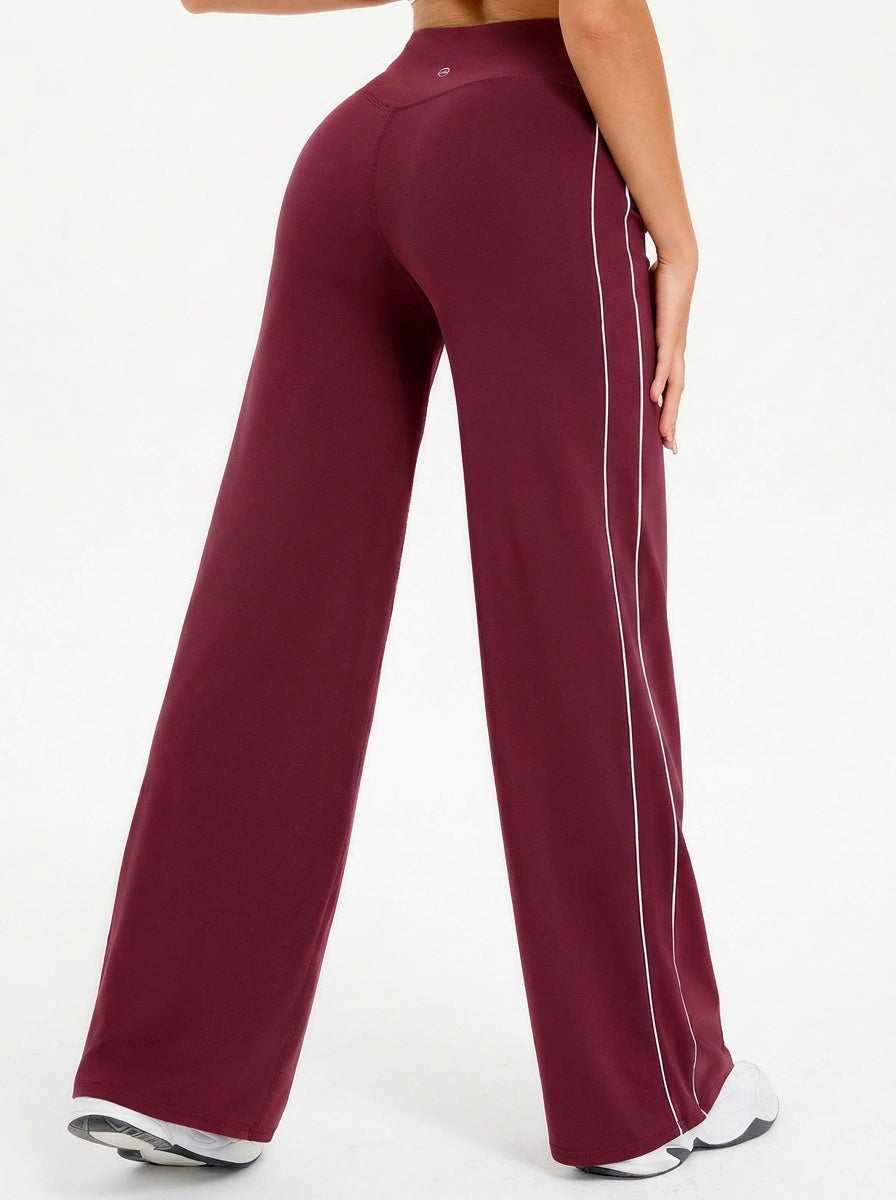 Aoysky Womens Burgundy Wide Leg Yoga Pants
