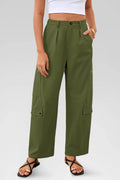 Aoysky Womens Army Green Barrel Pants