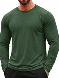 Aoysky Mens Army Green Workout Shirt