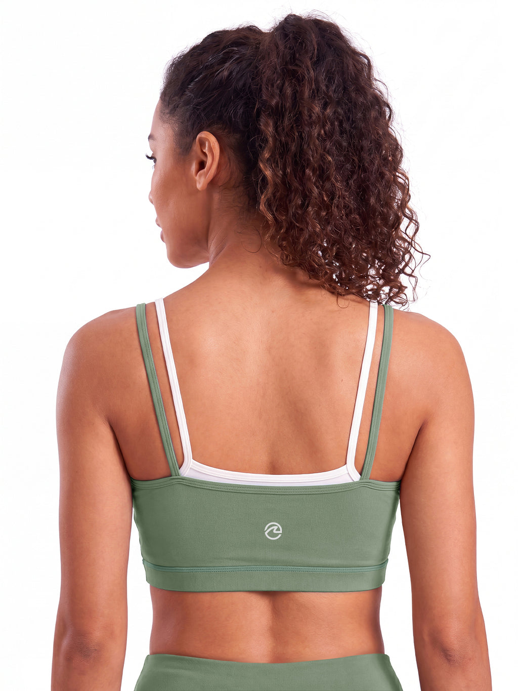 Aoysky Womens Olive Green Strappy Sports Bra