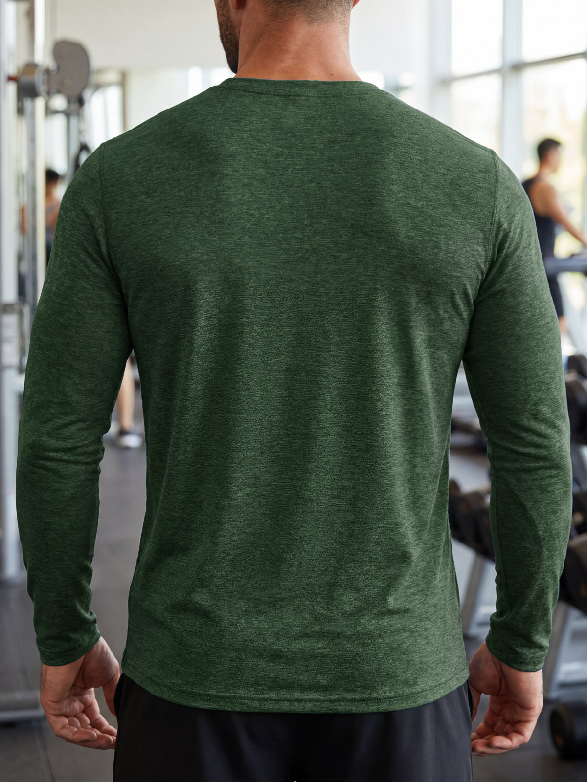 Aoysky Mens Army Green Workout Shirt