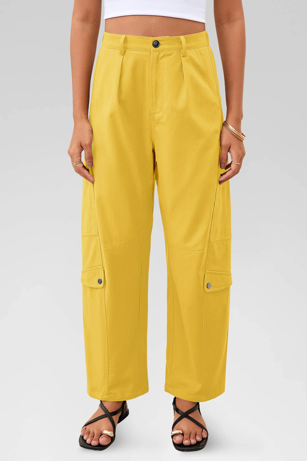 Aoysky Womens Mustard Barrel Pants