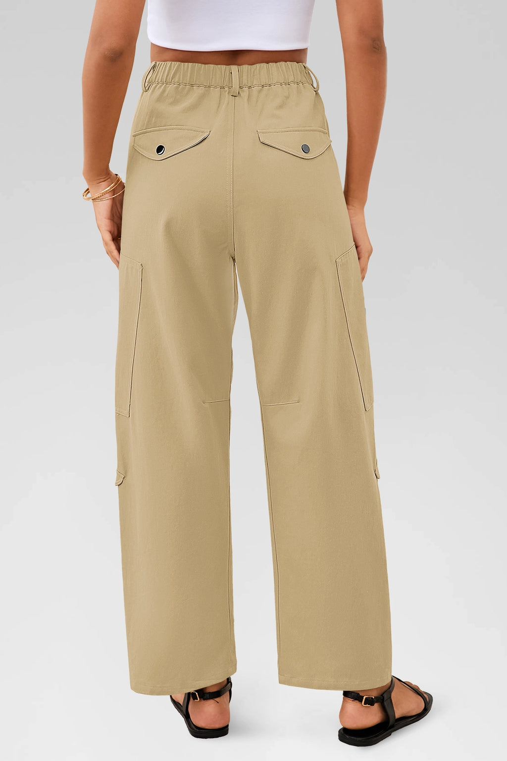 Aoysky Womens Khaki Barrel Pants