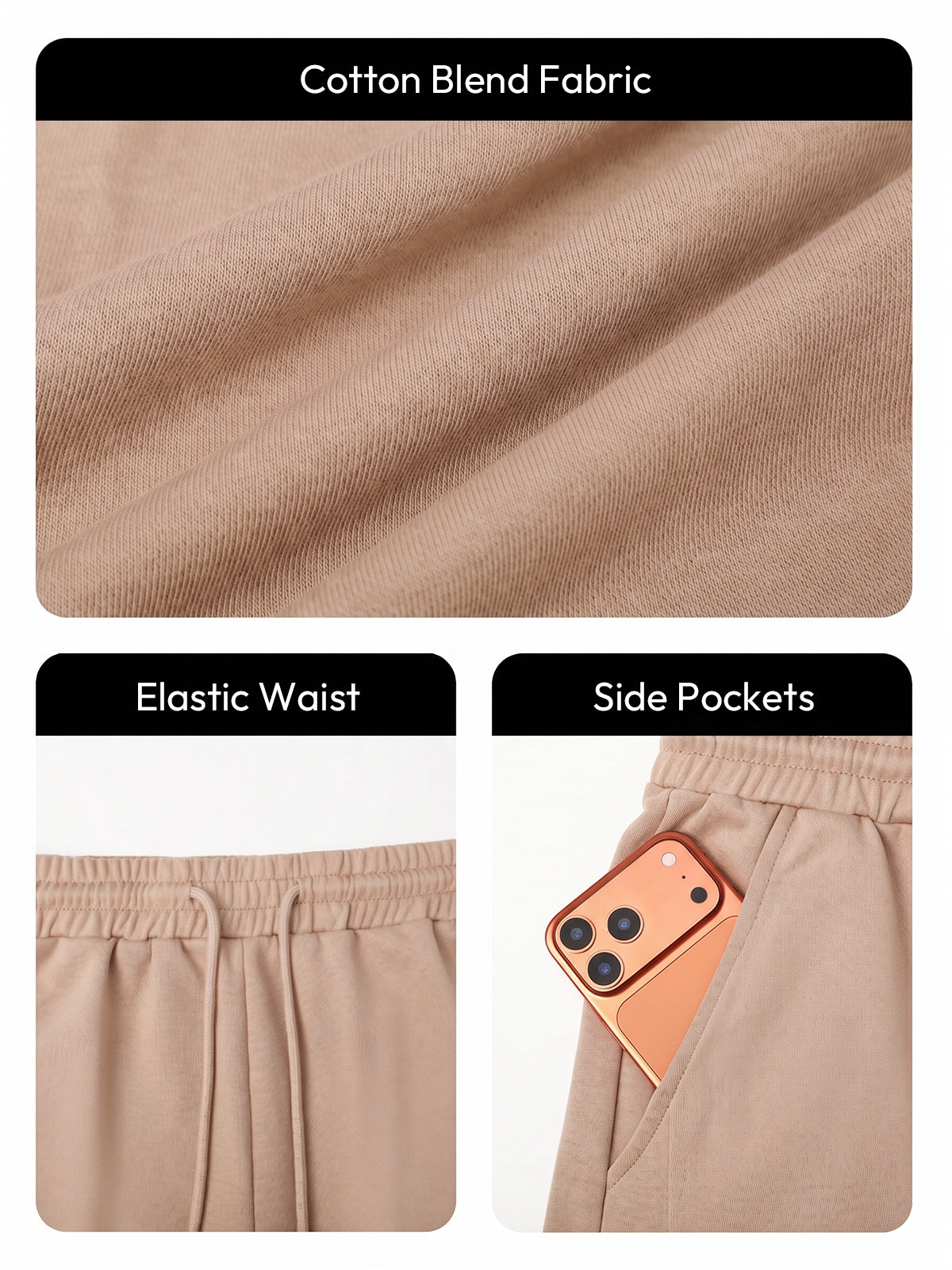 Aoysky Mens Khaki Baggy Sweatpants