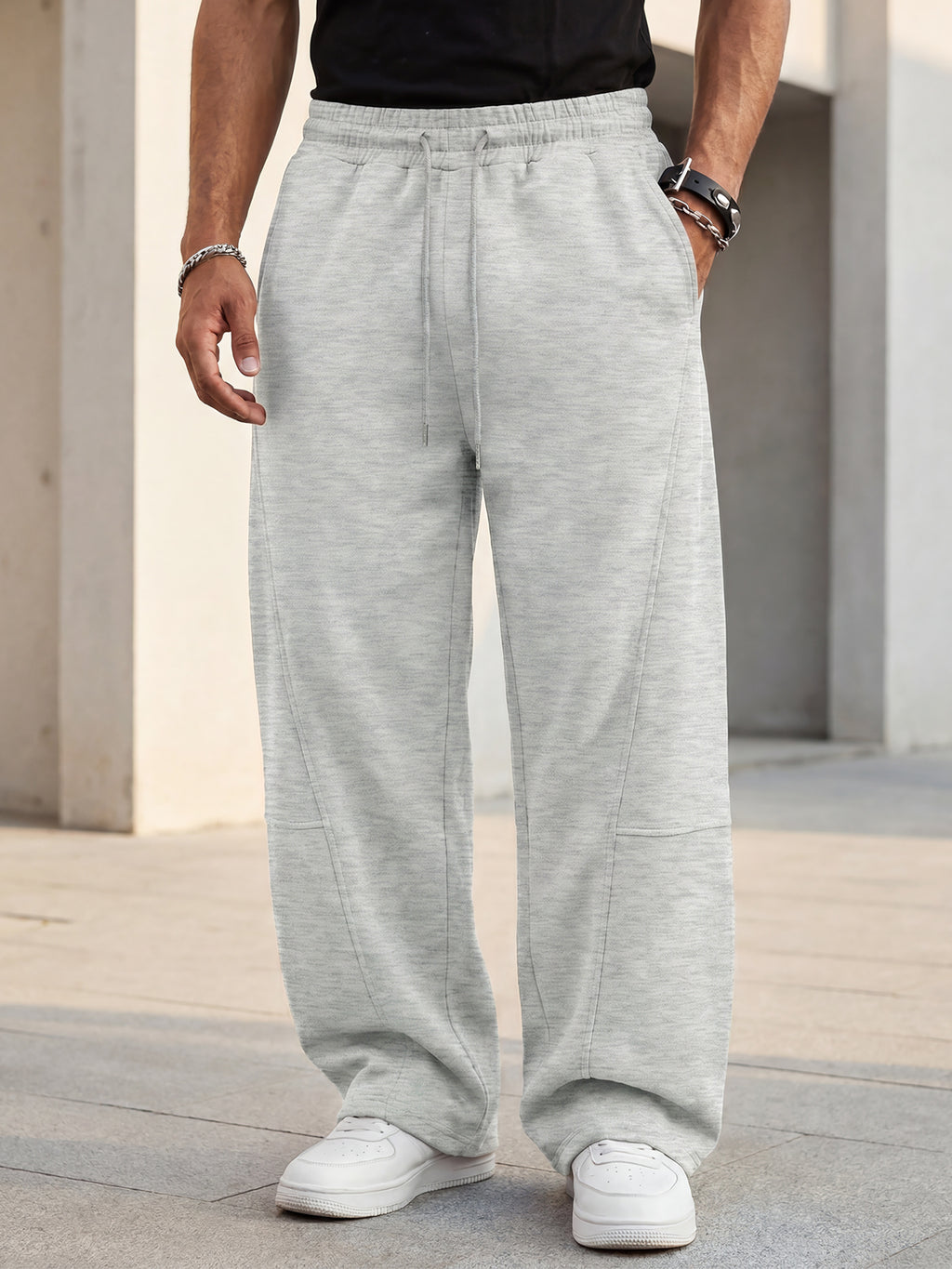 Aoysky Mens Grey Baggy Sweatpants