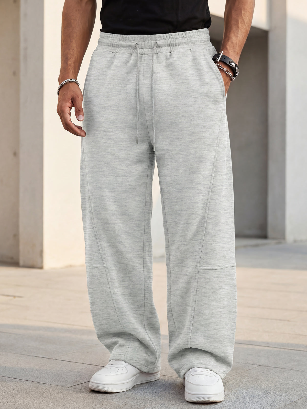 Aoysky Mens Grey Baggy Sweatpants