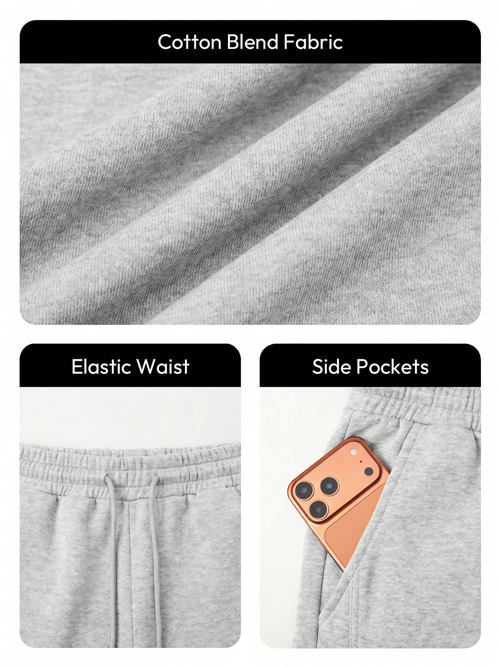 Aoysky Mens Grey Baggy Sweatpants