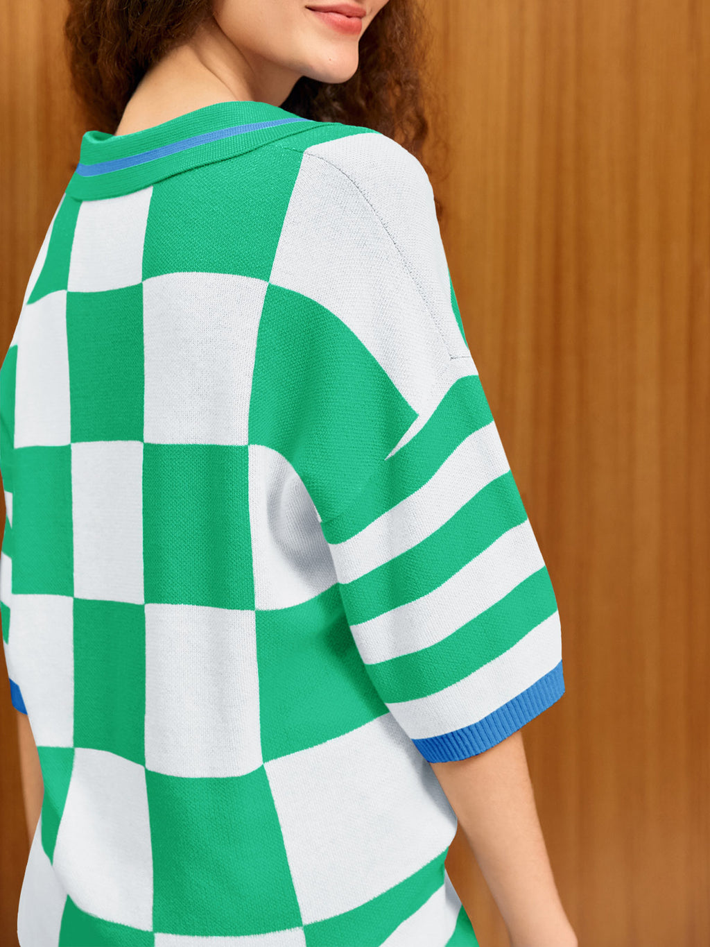 Aoysky Womens Green Striped Knit Short Set