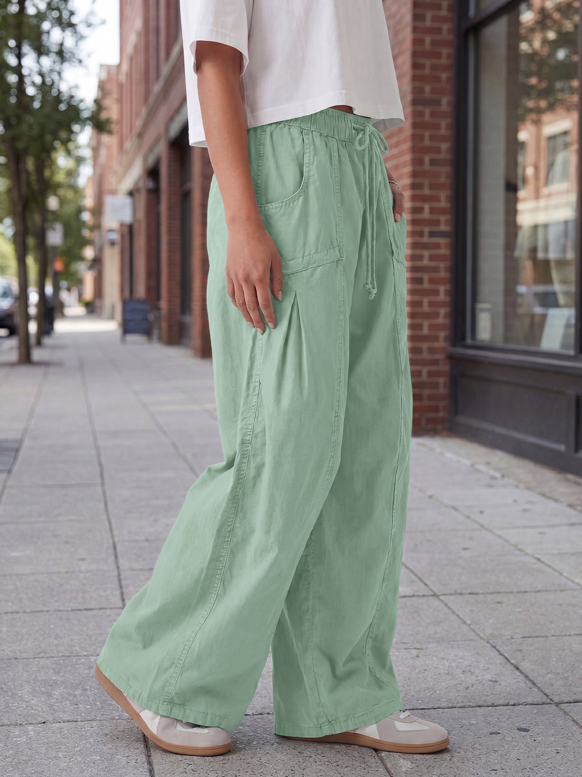 Aoysky Womens Green Cargo Pants