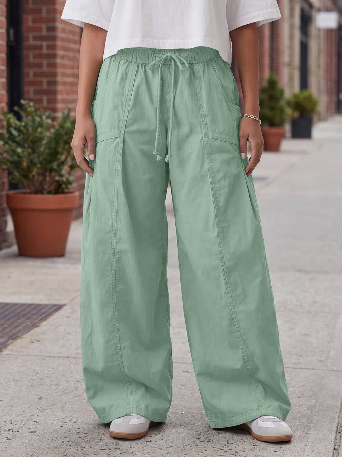 Aoysky Womens Green Cargo Pants