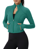 Aoysky Womens Green Cropped Workout Jacket