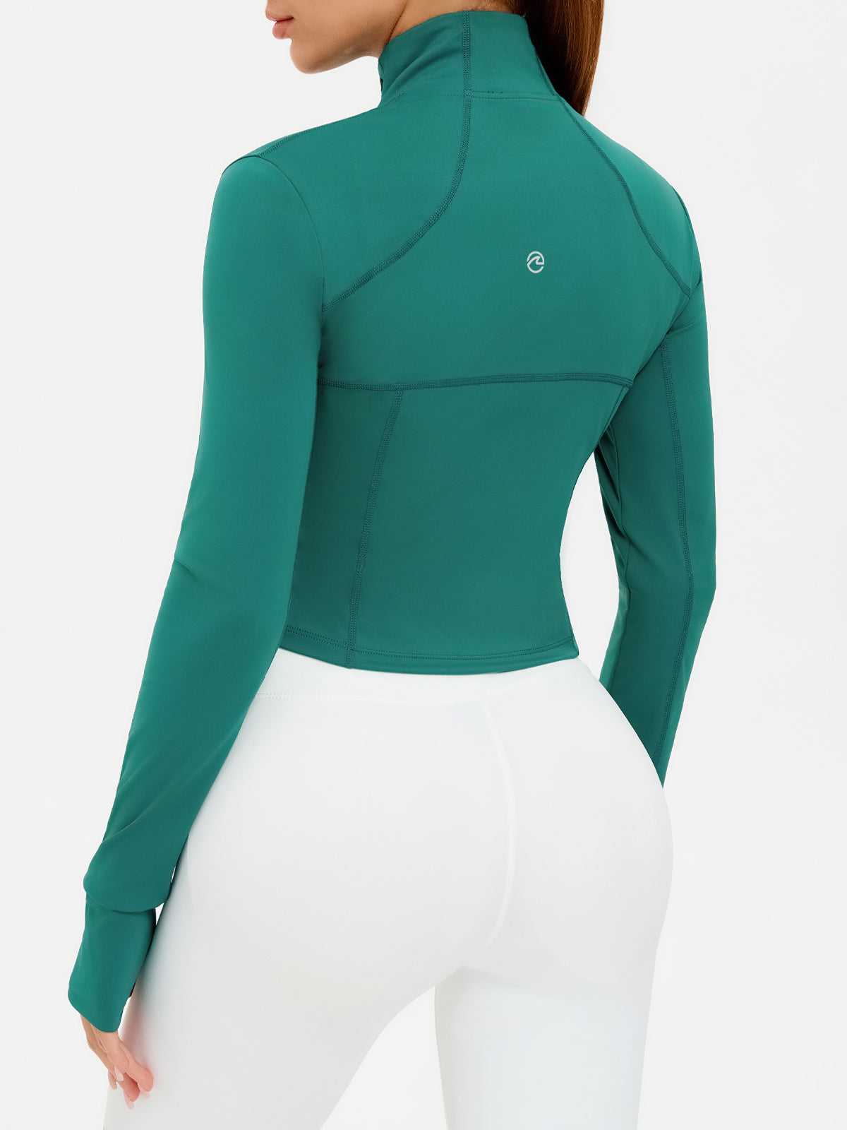 Aoysky Womens Green Cropped Workout Jacket