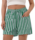 Aoysky Womens Green Striped Lounge Shorts
