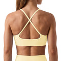 Aoysky Womens Light Yellow Scoop Sports Bra
