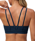 Aoysky Womens Dark Blue Strappy Padded Sports Bra