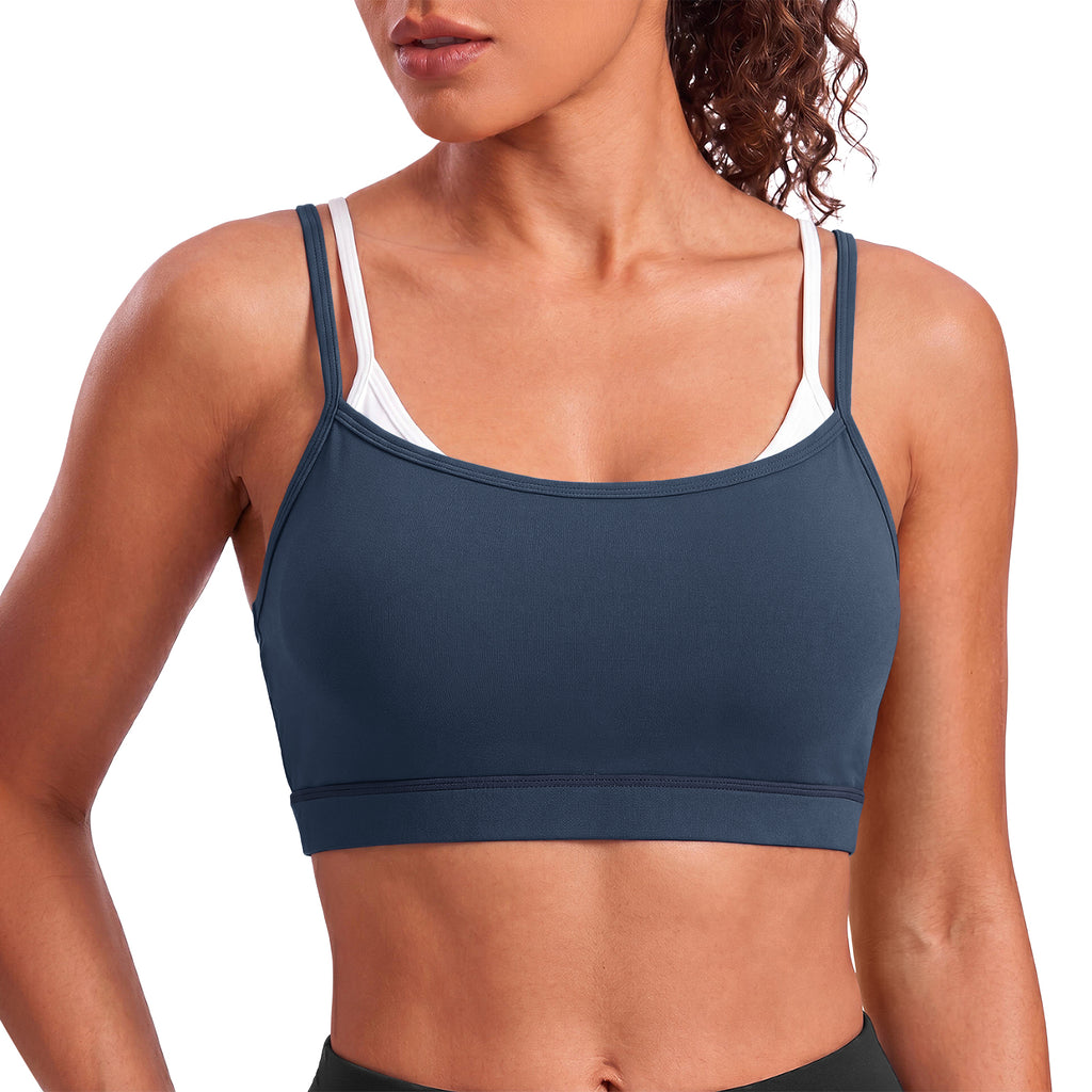 Aoysky Womens Dark Blue Strappy Sports Bra