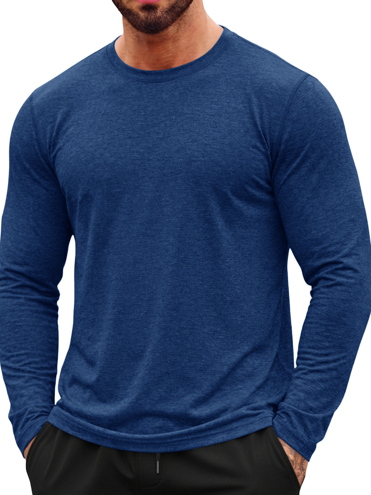 Aoysky Mens Dark Blue Workout Shirt