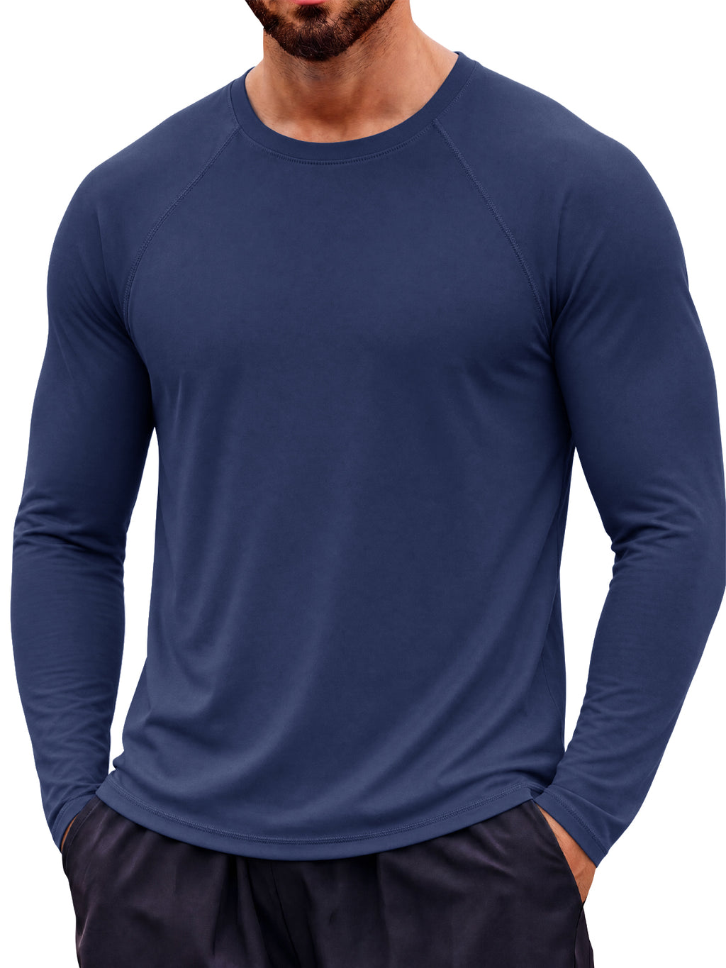 Aoysky Mens Dark Blue UV Athletic Shirt