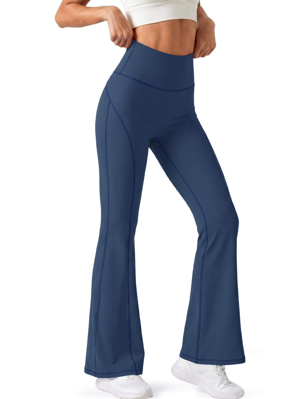 Aoysky Womens Dark Blue Flare Yoga Pants