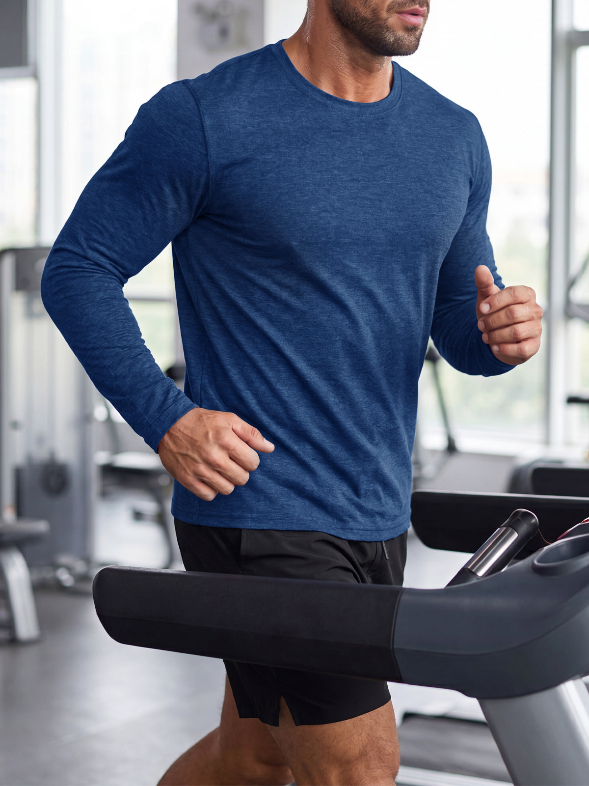 Aoysky Mens Dark Blue Workout Shirt