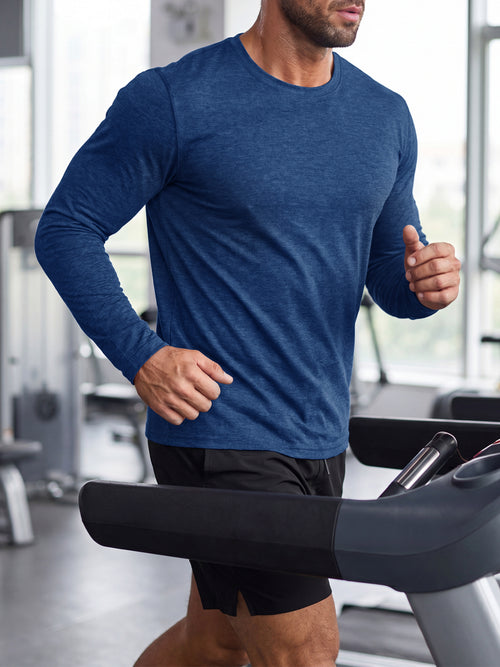 Aoysky Mens Dark Blue Workout Shirt