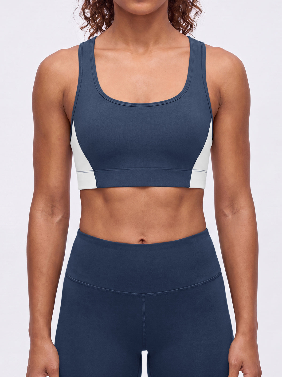 Aoysky Womens Dark Blue Racerback Sports Bra