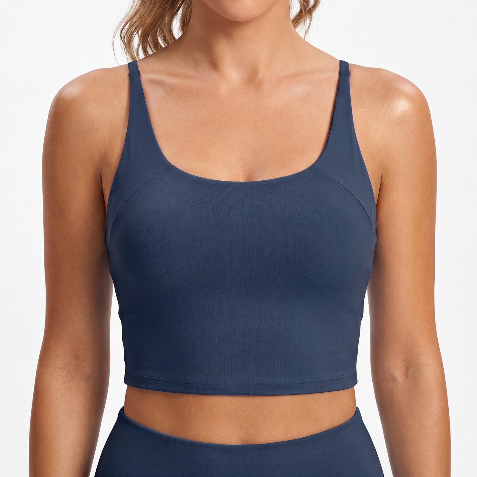 Aoysky Womens Dark Blue Twist Back Sports Bra
