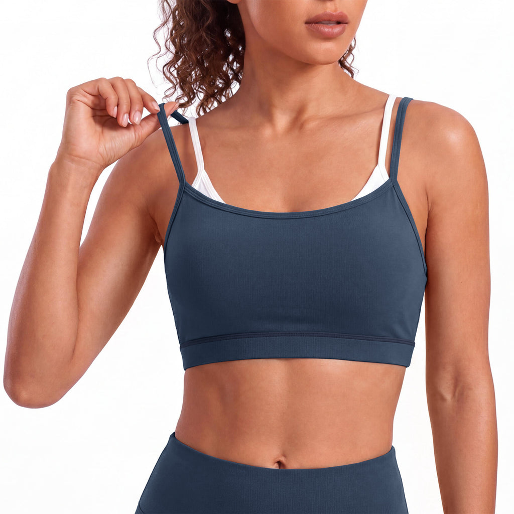 Aoysky Womens Dark Blue Strappy Sports Bra