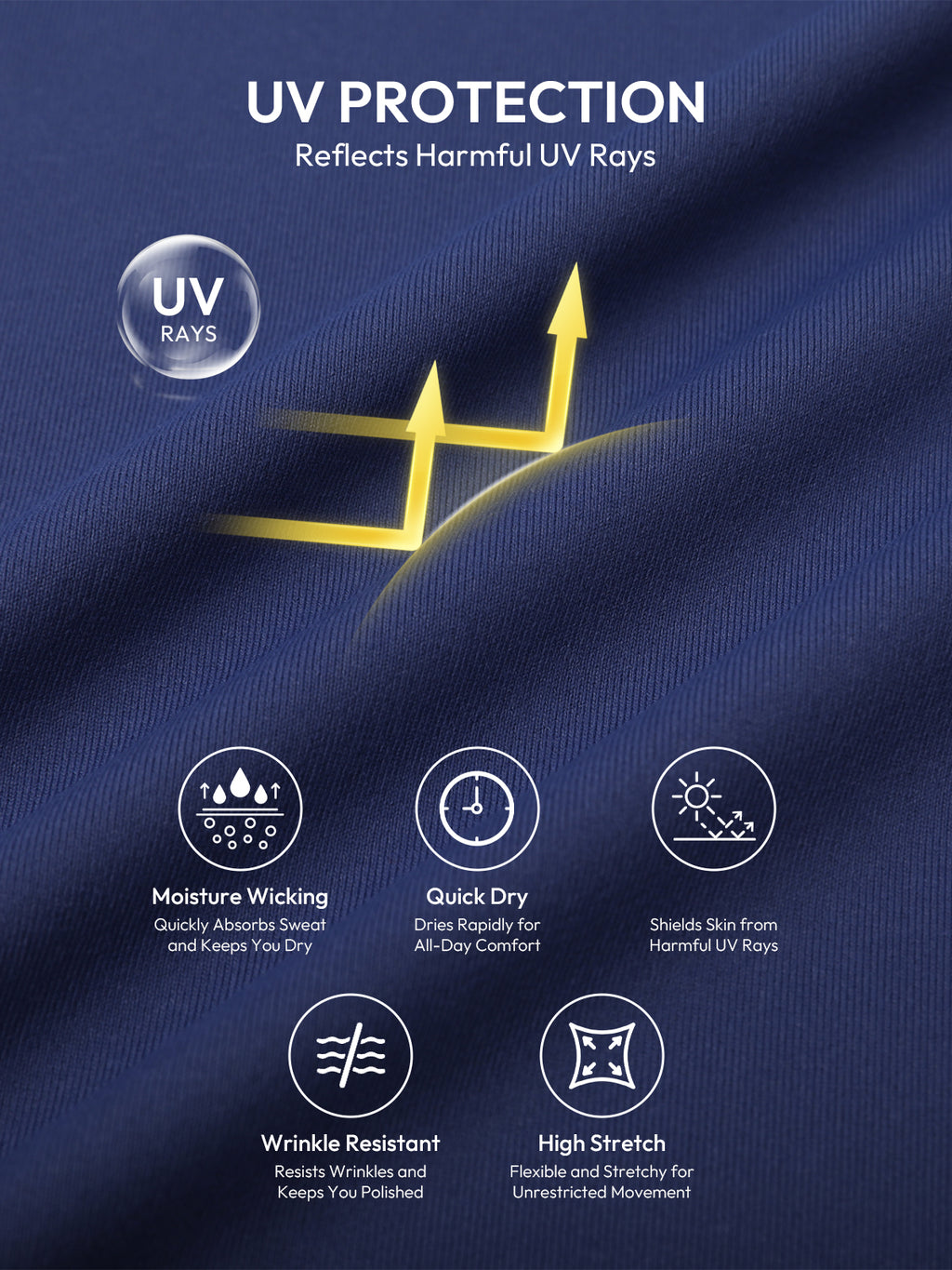Aoysky Mens Dark Blue UV Athletic Shirt