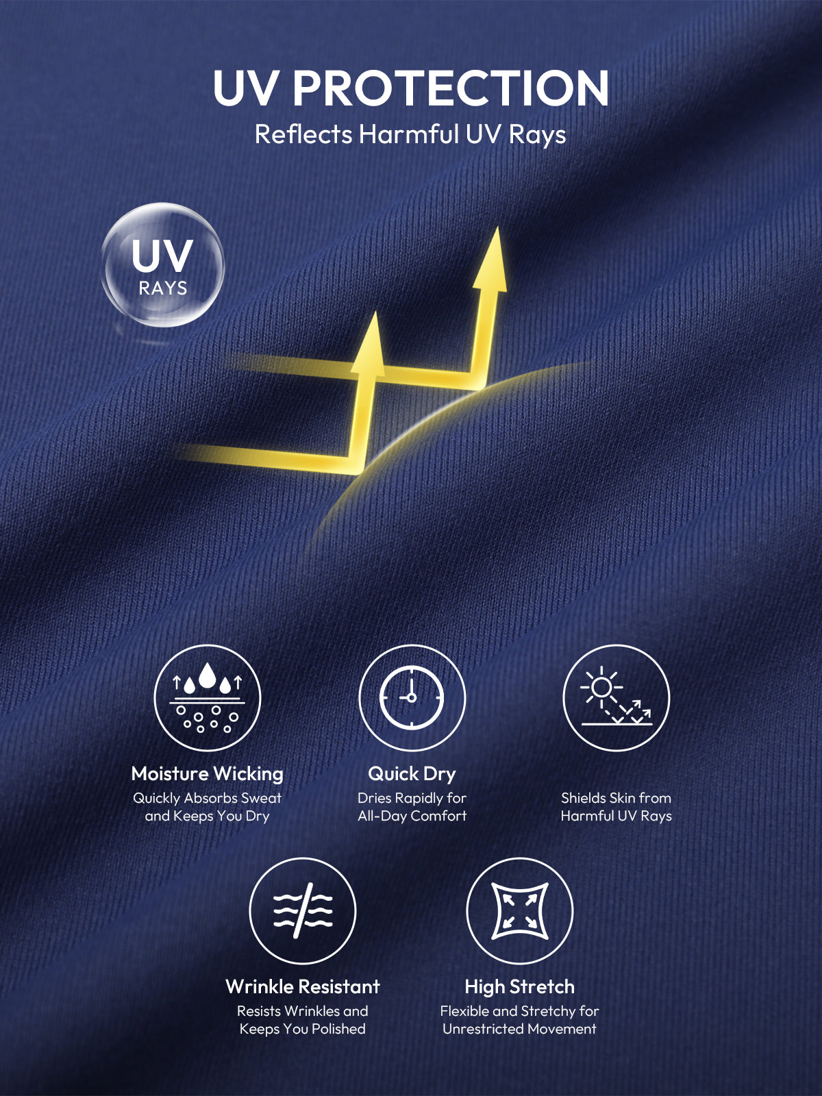 Aoysky Mens Dark Blue UV Athletic Shirt