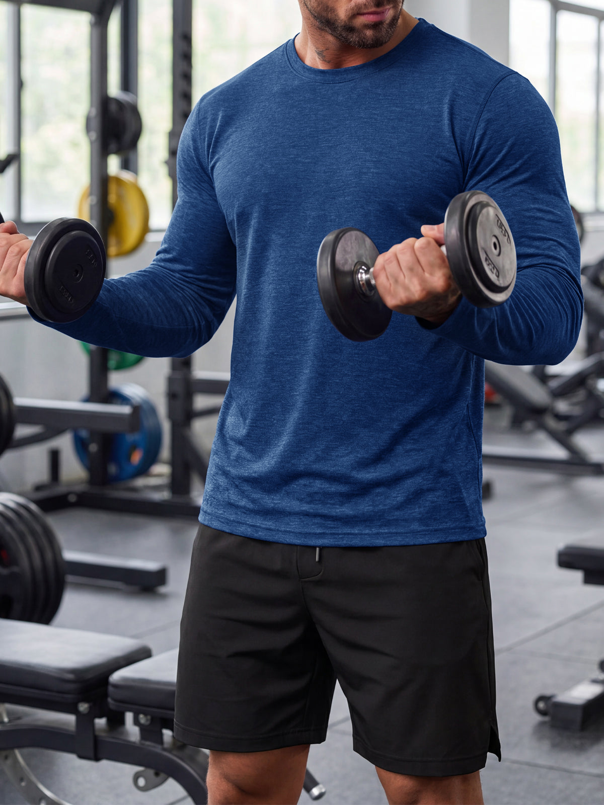 Aoysky Mens Dark Blue Workout Shirt