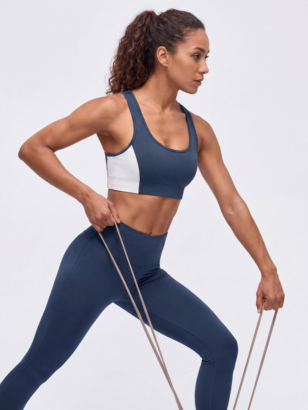 Aoysky Womens Dark Blue Racerback Sports Bra