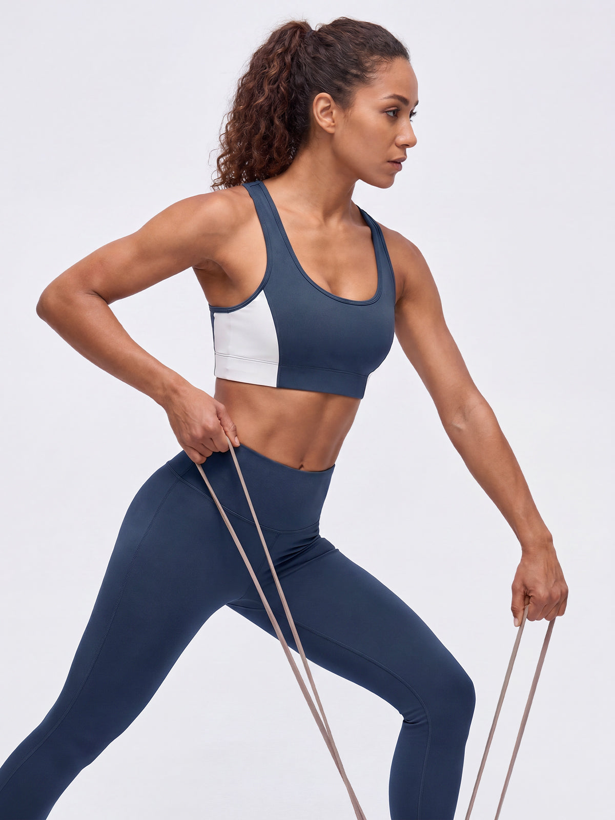 Aoysky Womens Dark Blue Racerback Sports Bra