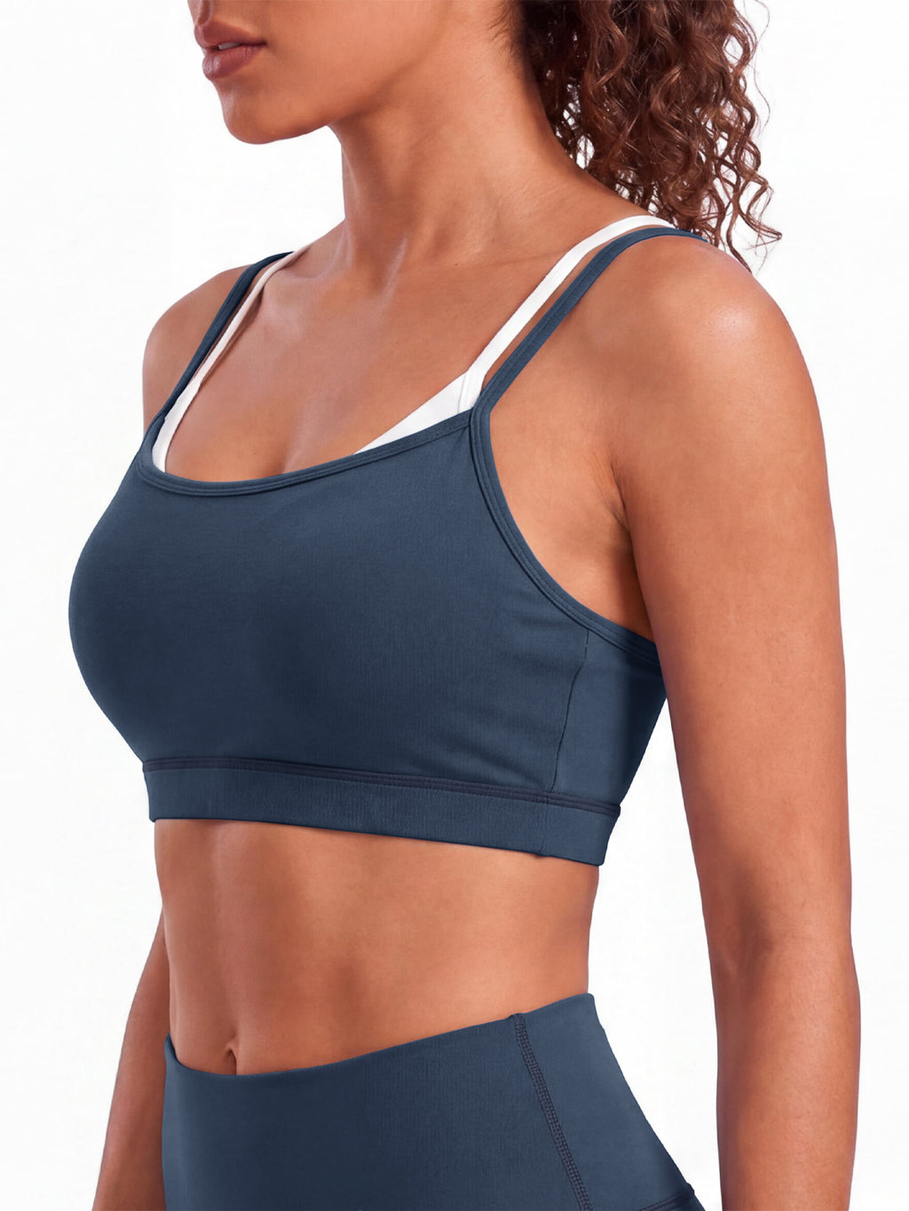 Aoysky Womens Dark Blue Strappy Sports Bra