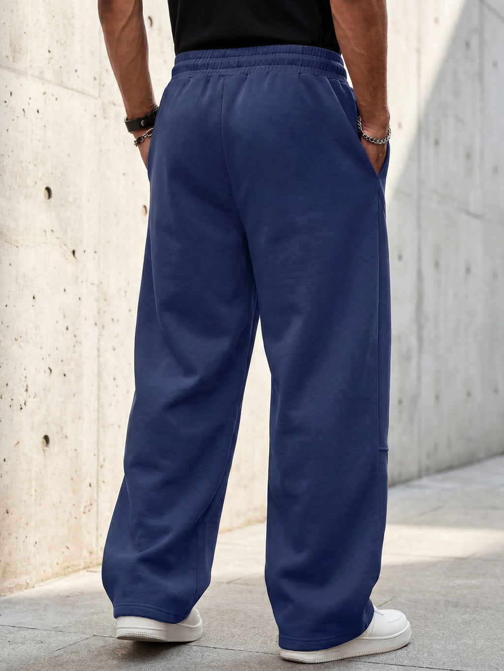Aoysky Mens Dark Blue Baggy Sweatpants