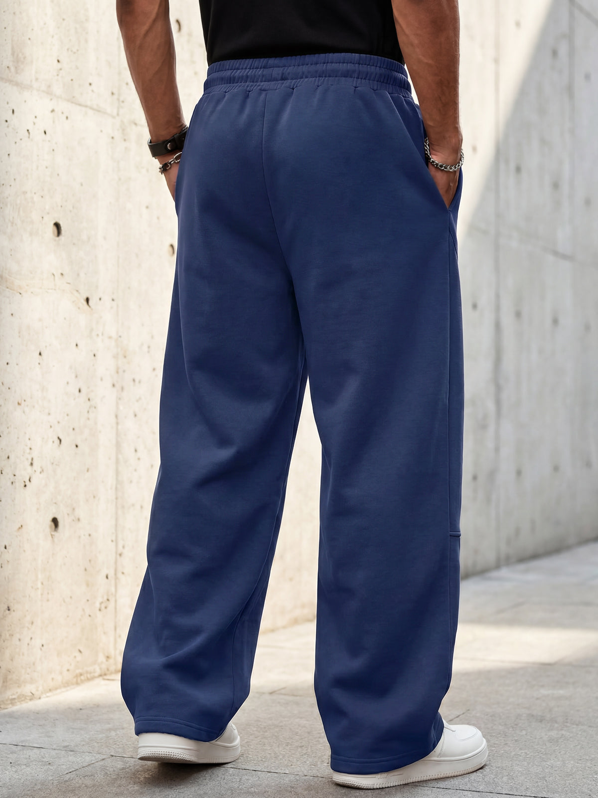 Aoysky Mens Dark Blue Baggy Sweatpants