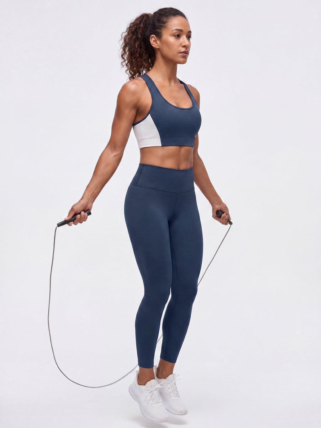 Aoysky Womens Dark Blue Racerback Sports Bra