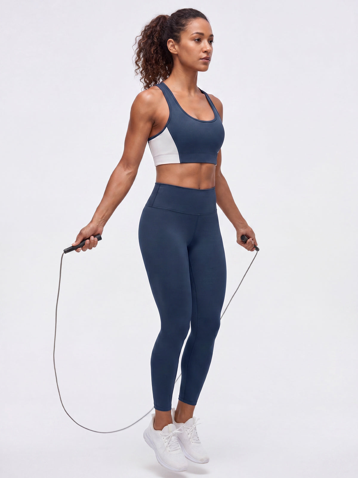 Aoysky Womens Dark Blue Racerback Sports Bra