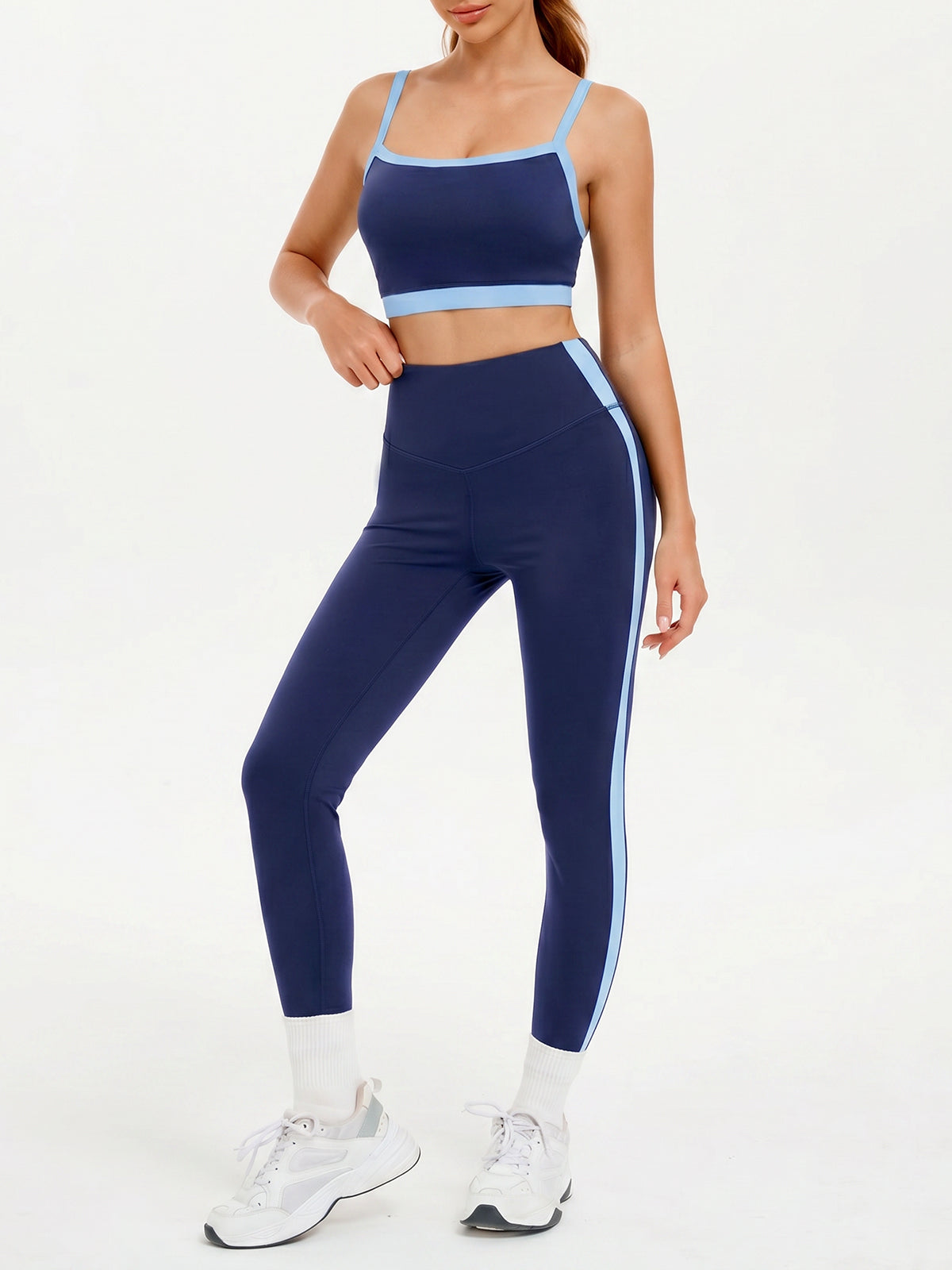 Aoysky Womens Dark Blue 2 Piece Workout Set